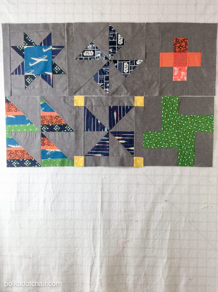 Free Quilt Tutorial and Pattern for a Log Cabin Quilt block; the April Block of the Month offered on the Polka Dot Chair Blog - So many cute quilt block ideas!