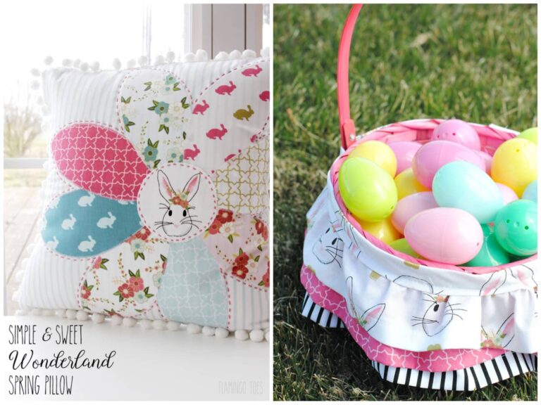 Ruffled Easter Basket Liner Pattern & Spring Pillow Sewing Pattern
