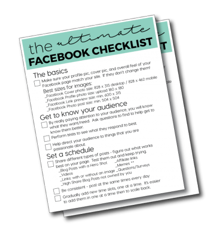 Ultimate Facebook Checklist- great resource for business Facebook Pages