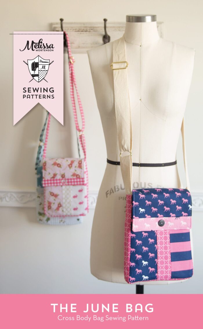 The June Bag; A mini messenger cross body PDF sewing pattern; great travel bag to sew