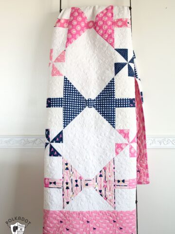 Dad's Bow Tie Quilt pattern; available in both twin or baby quilt size. Great quilt project for a beginning or intermediate quilter