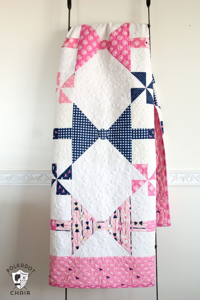 Dad's Bow Tie Quilt pattern; available in both twin or baby quilt size. Great quilt project for a beginning or intermediate quilter