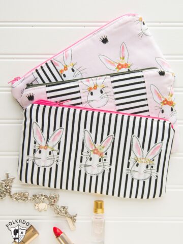 Learn how to take one simple zip pouch sewing pattern and make a few changes to create 3 different variations! So cute!!