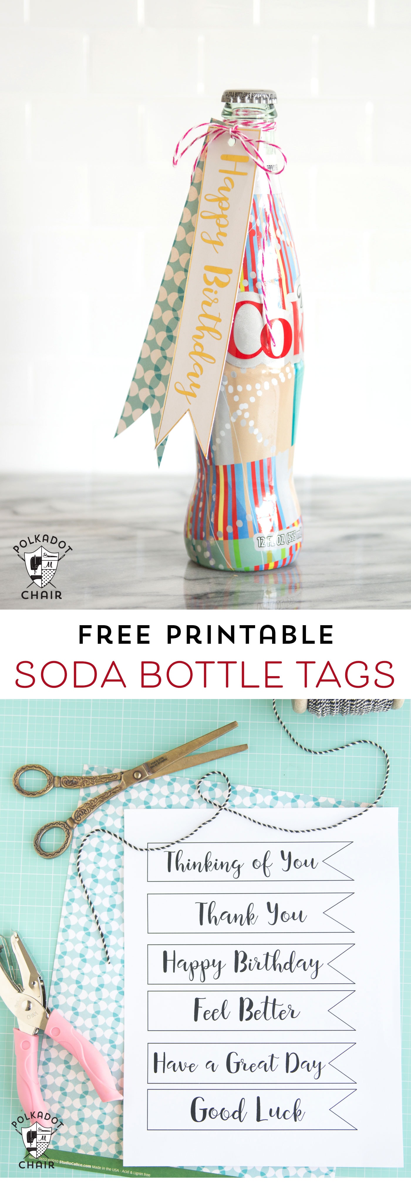 Free Printable Diet Coke Gift Tags; perfect for gifts for teachers - lots of cute gift ideas for friends or neighbors too. Love the Happy Birthday Tags! 