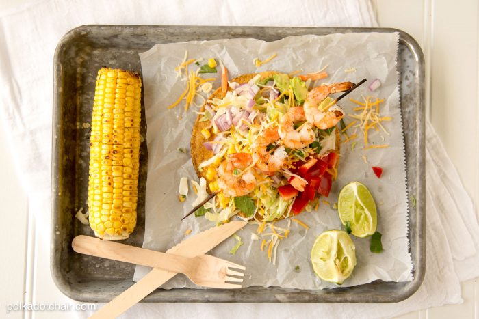 Grilled Shrimp Tostadas Recipe- great easy, fresh and simple Mexican food recipe for weeknights!