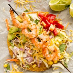 Grilled Shrimp Tostadas Recipe- great easy, fresh and simple Mexican food recipe for weeknights!
