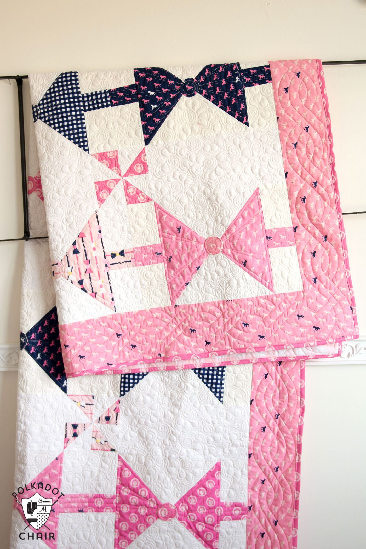 Dad's Bow Tie Quilt pattern; available in both twin or baby quilt size. Great quilt project for a beginning or intermediate quilter