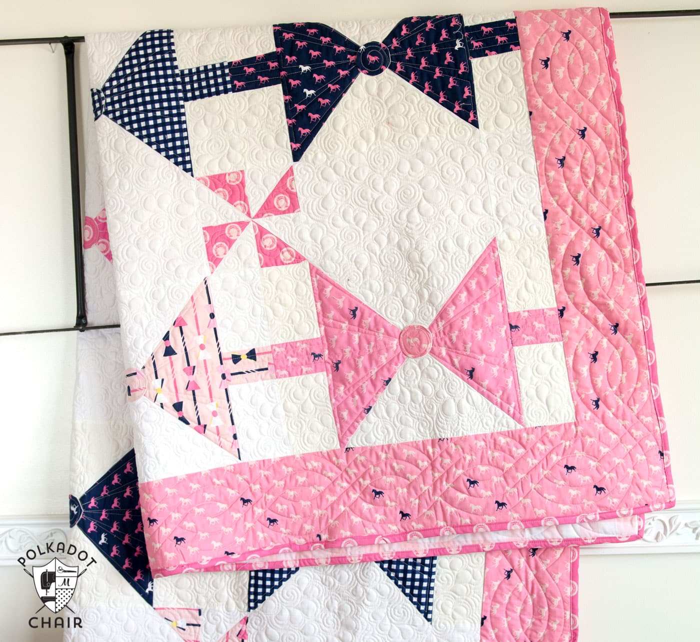 Dad's Bow Tie Quilt pattern; available in both twin or baby quilt size. Great quilt project for a beginning or intermediate quilter