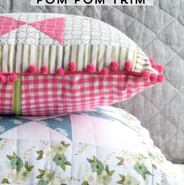 Learn tips and trick to make it easy to sew with pom pom trim or fringe. Like how to add pom pom fringe to a pillow