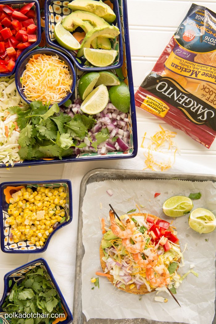 Grilled Shrimp Tostadas Recipe- great easy, fresh and simple Mexican food recipe for weeknights!