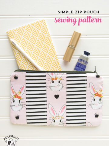 Learn how to take one simple zip pouch sewing pattern and make a few changes to create 3 different variations! So cute!!