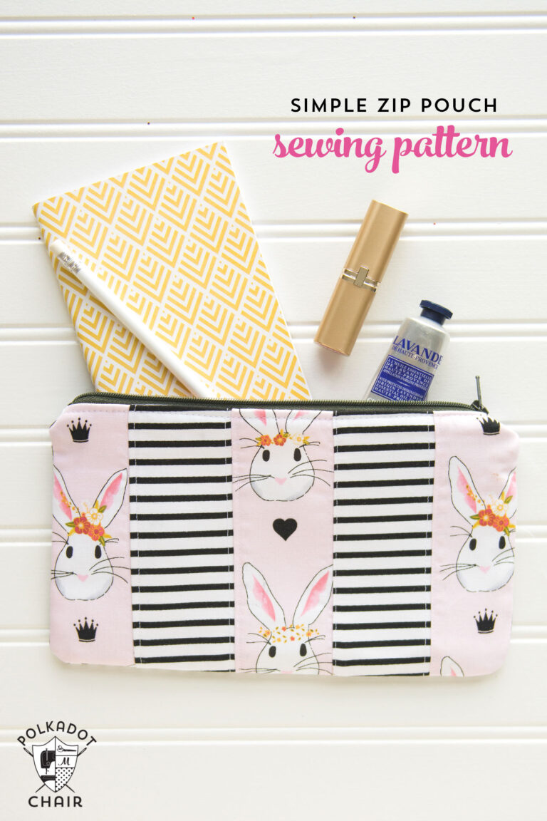 One Simple Zip Pouch Sewing Pattern 3 Ways