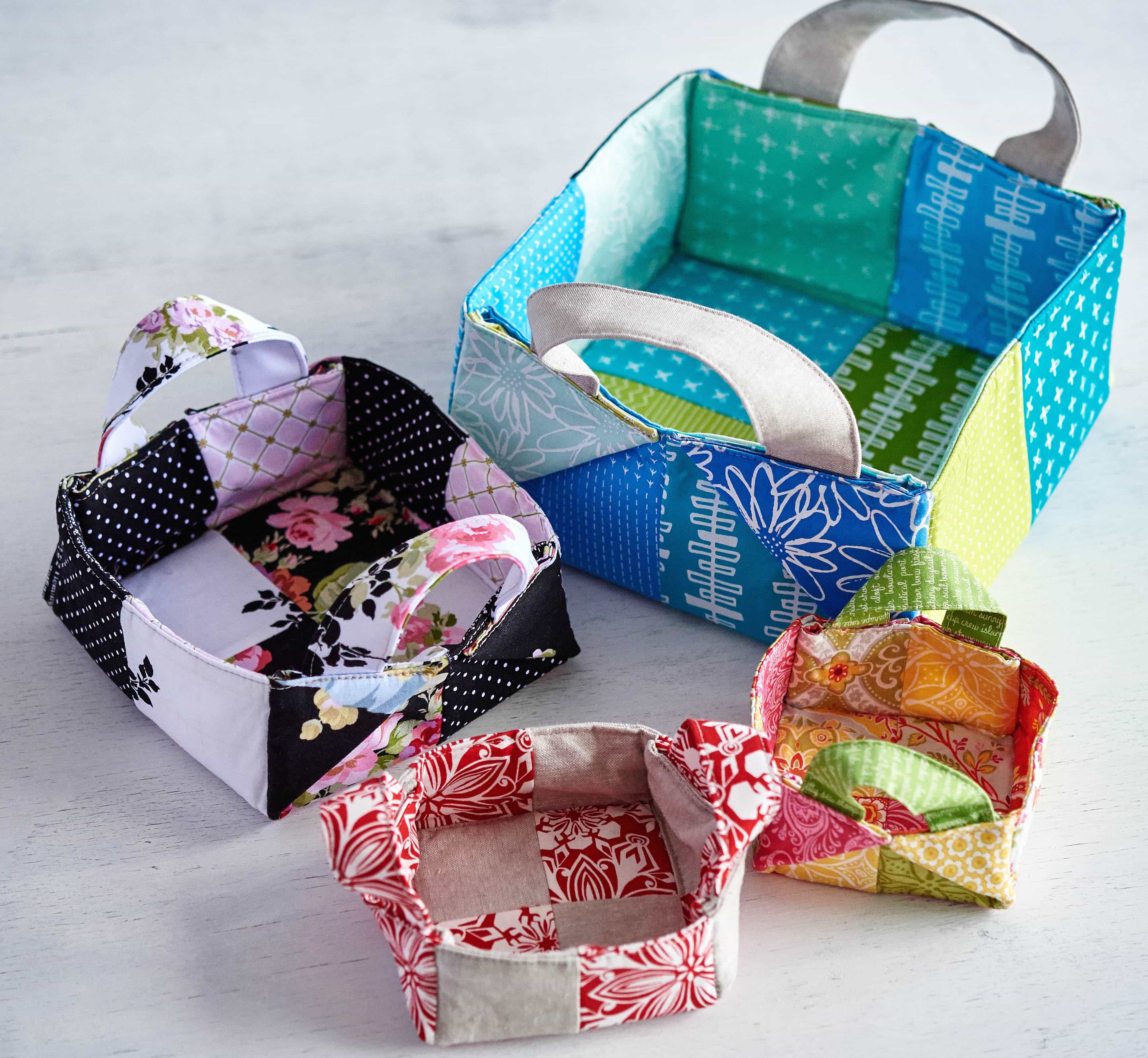 Colorful Patchwork Bags and Baskets Class on Craftsy