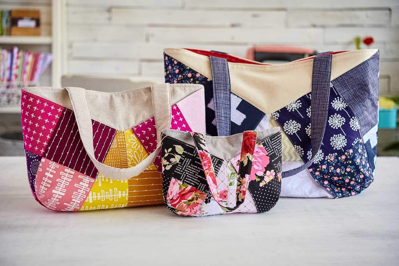 Colorful Patchwork Bags and Baskets Class on Craftsy