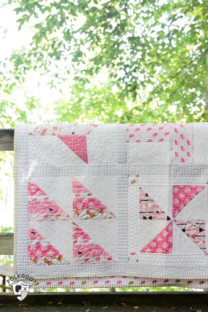 The June Quilt Block of the month; a free quilt tutorial and pattern for a Grandma's Favorite Quilt Block on polkadotchair.com