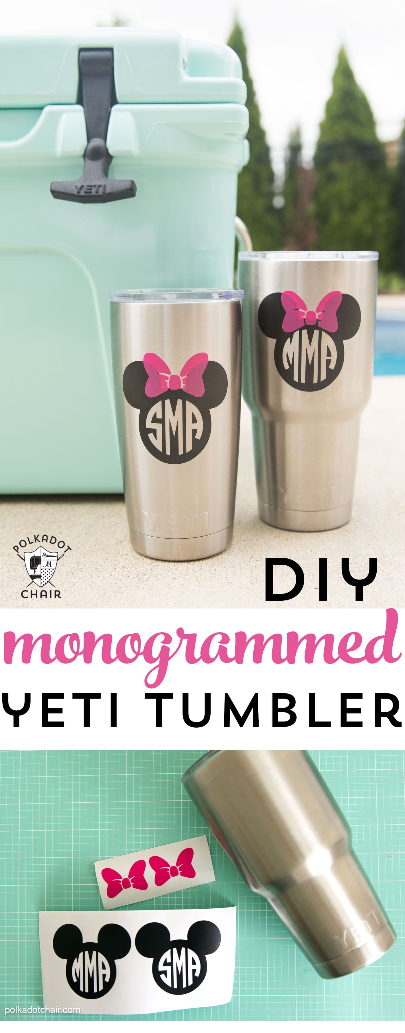 How to add a Disney Monogram to your Yeti (or other stainless steel) Tumbler. Includes lots of tips and instructions!