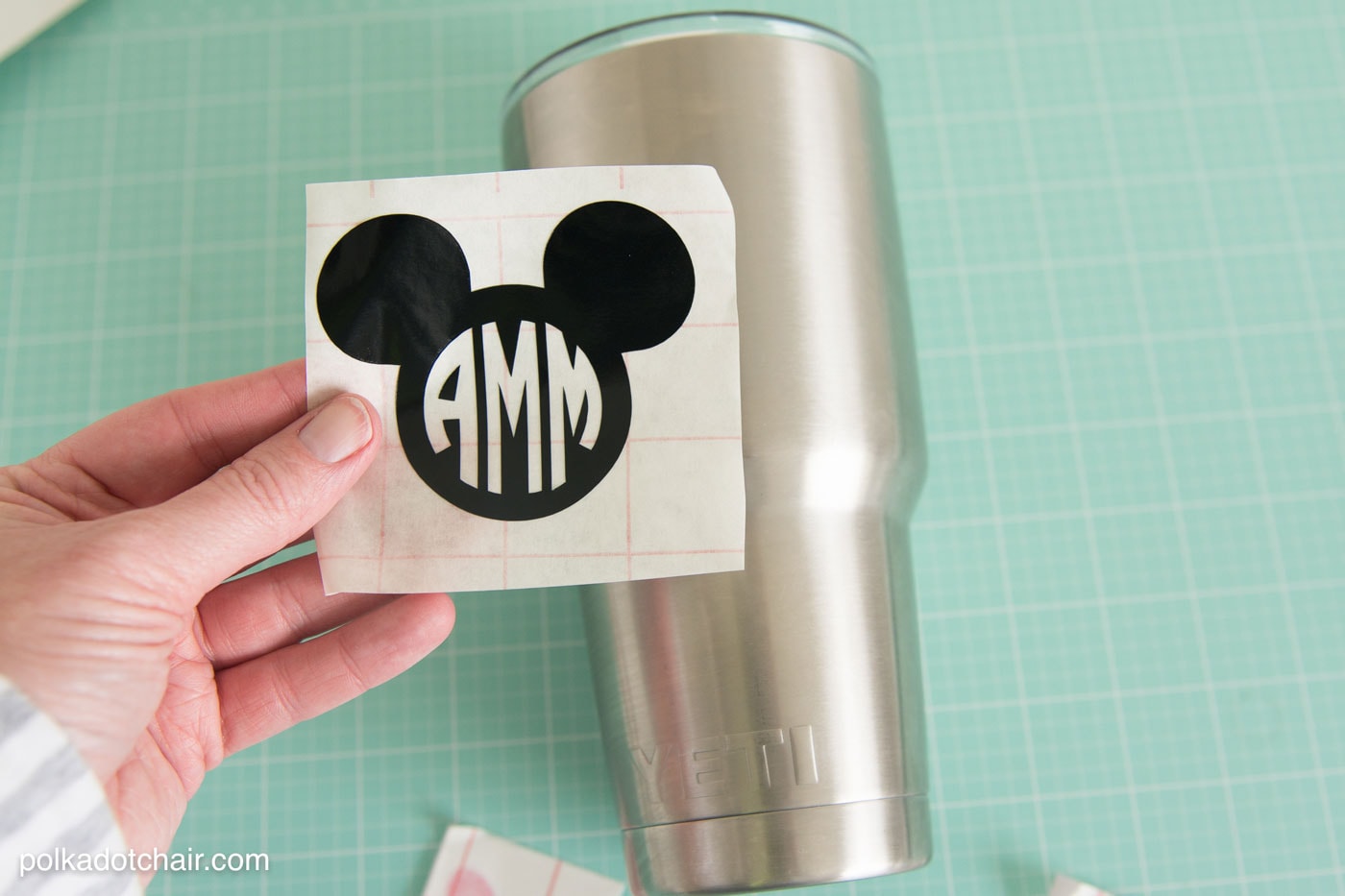 How to add a Disney Monogram to your Yeti (or other stainless steel) Tumbler. Includes lots of tips and instructions!