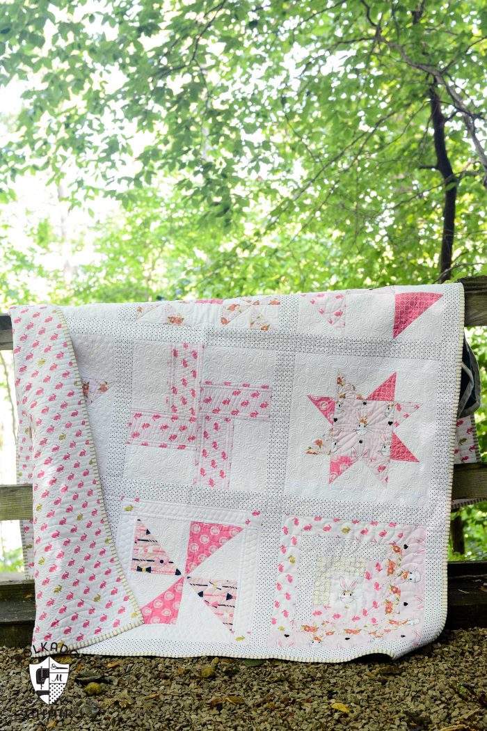 The June Quilt Block of the month; a free quilt tutorial and pattern for a Grandma's Favorite Quilt Block on polkadotchair.com