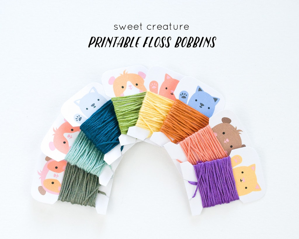 Free printable floss bobbins