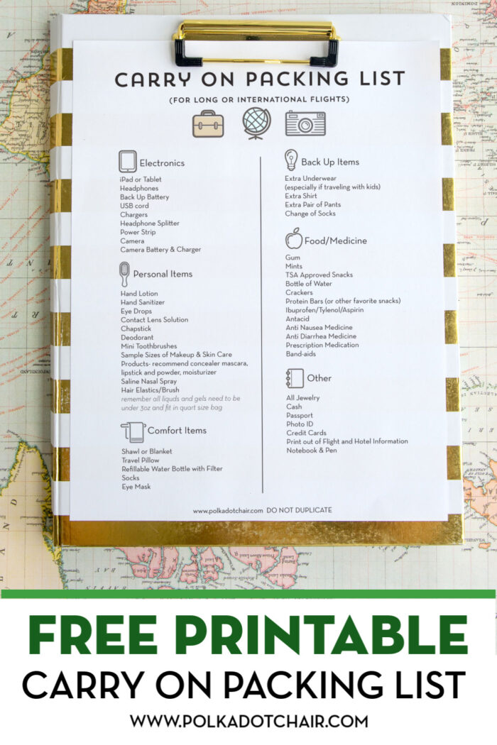 Airplane Travel Tips Free Printable Packing List The Polka Dot Chair