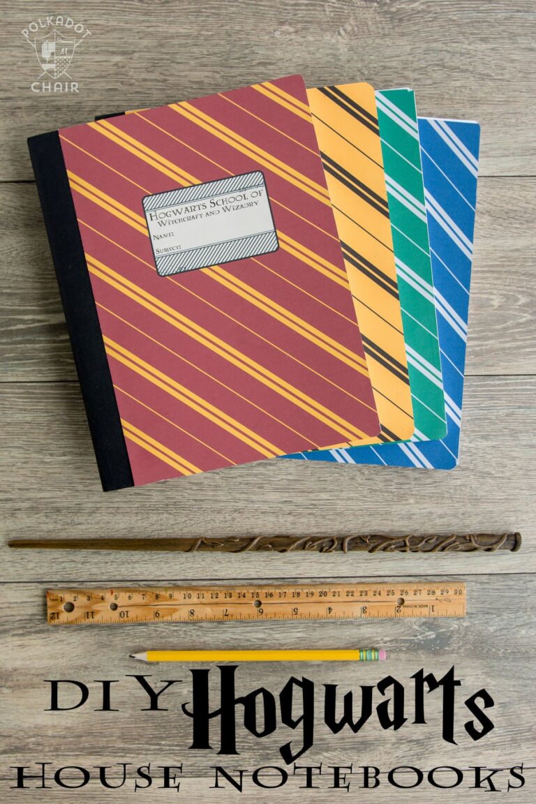 DIY Hogwarts Inspired House Notebooks; Harry Potter Craft Idea