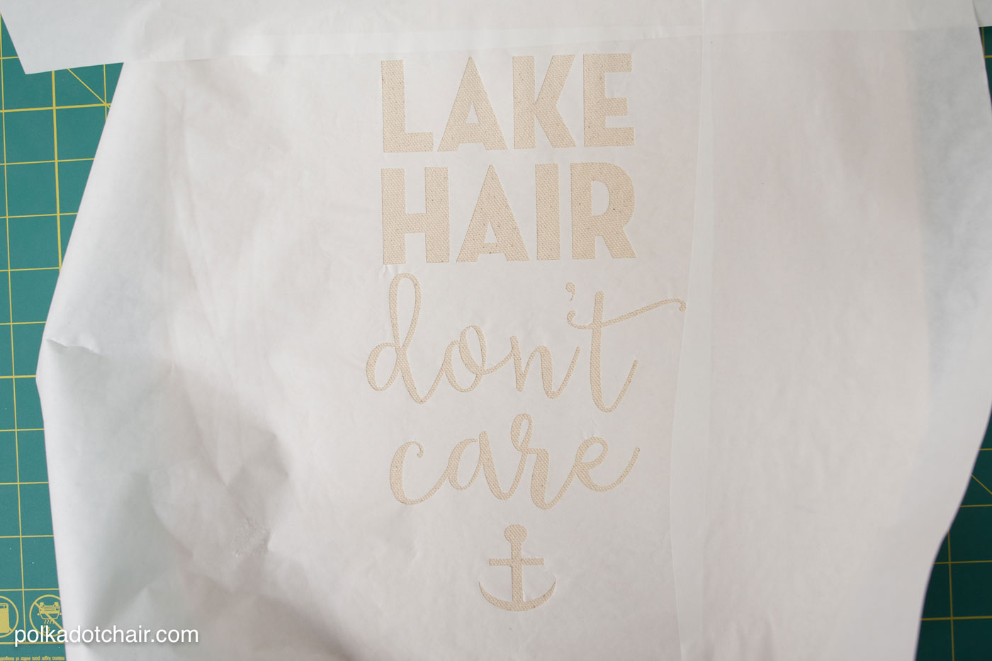 DIY "Lake Hair Don't Care" Stenciled Summer Tote bag with free svg file download by Melissa of polkadotchair.com