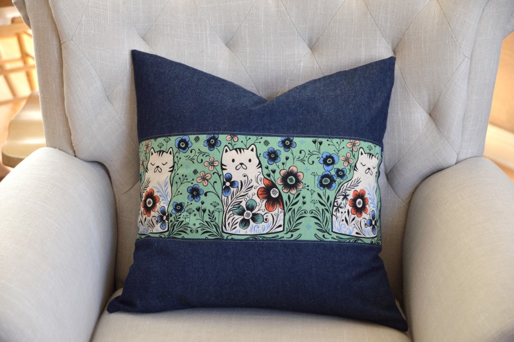 How to Sew a Pillow - made with cute Cotton + Steel From Porto with Love fabric by Jedi Craft Girl