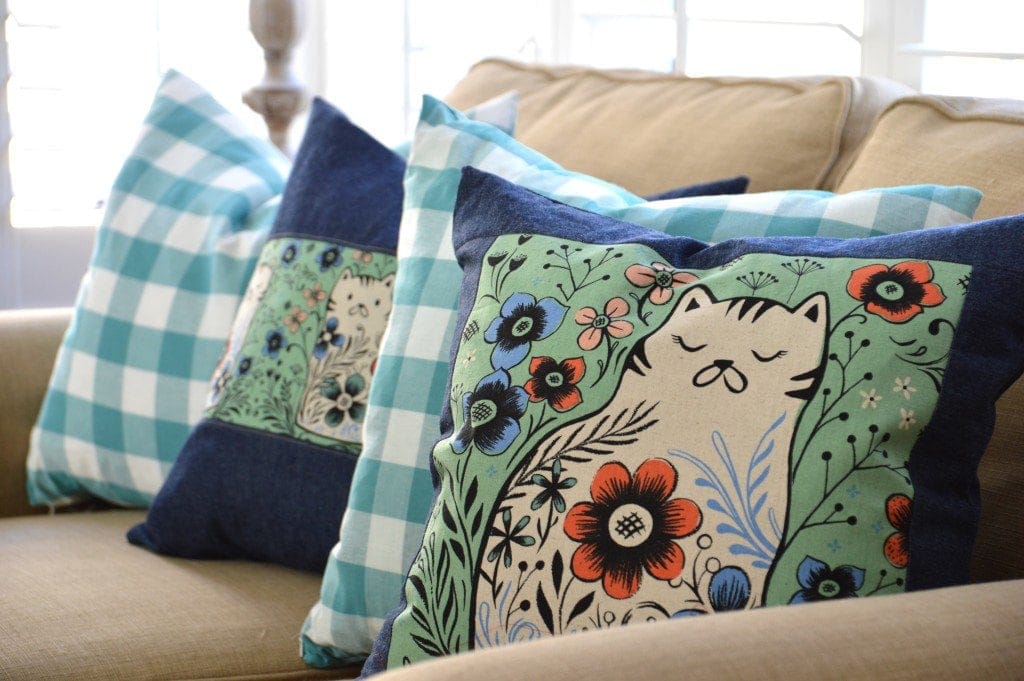 How to Sew a Pillow - made with cute Cotton + Steel From Porto with Love fabric by Jedi Craft Girl