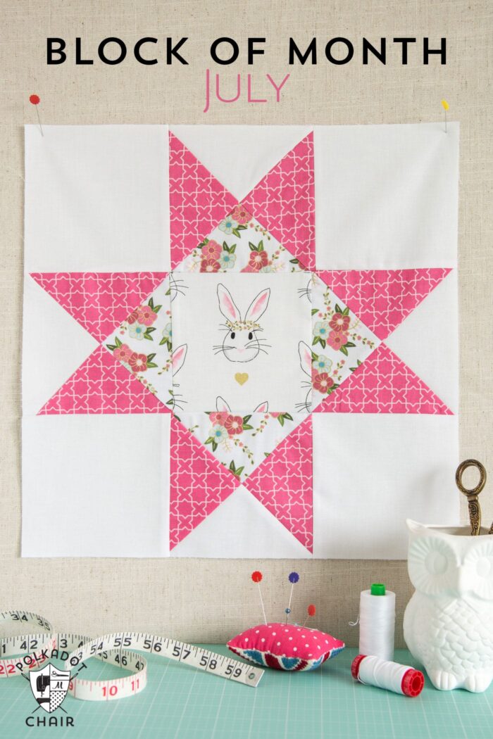 The July Quilt Block of the Month; the Ohio Star Quilt Block, includes full measurements and directions to make the block.