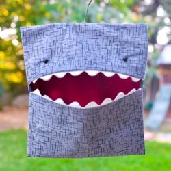DIY Shark Clothespin Holder by Hey Let's Make Stuff - a free sewing pattern for a clothespin holder