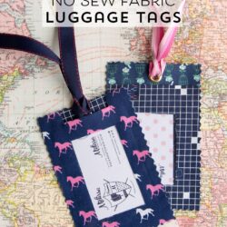 DIY Fabric Luggage Tags; so easy to make they are no sew by Melissa of polkadotchair.com