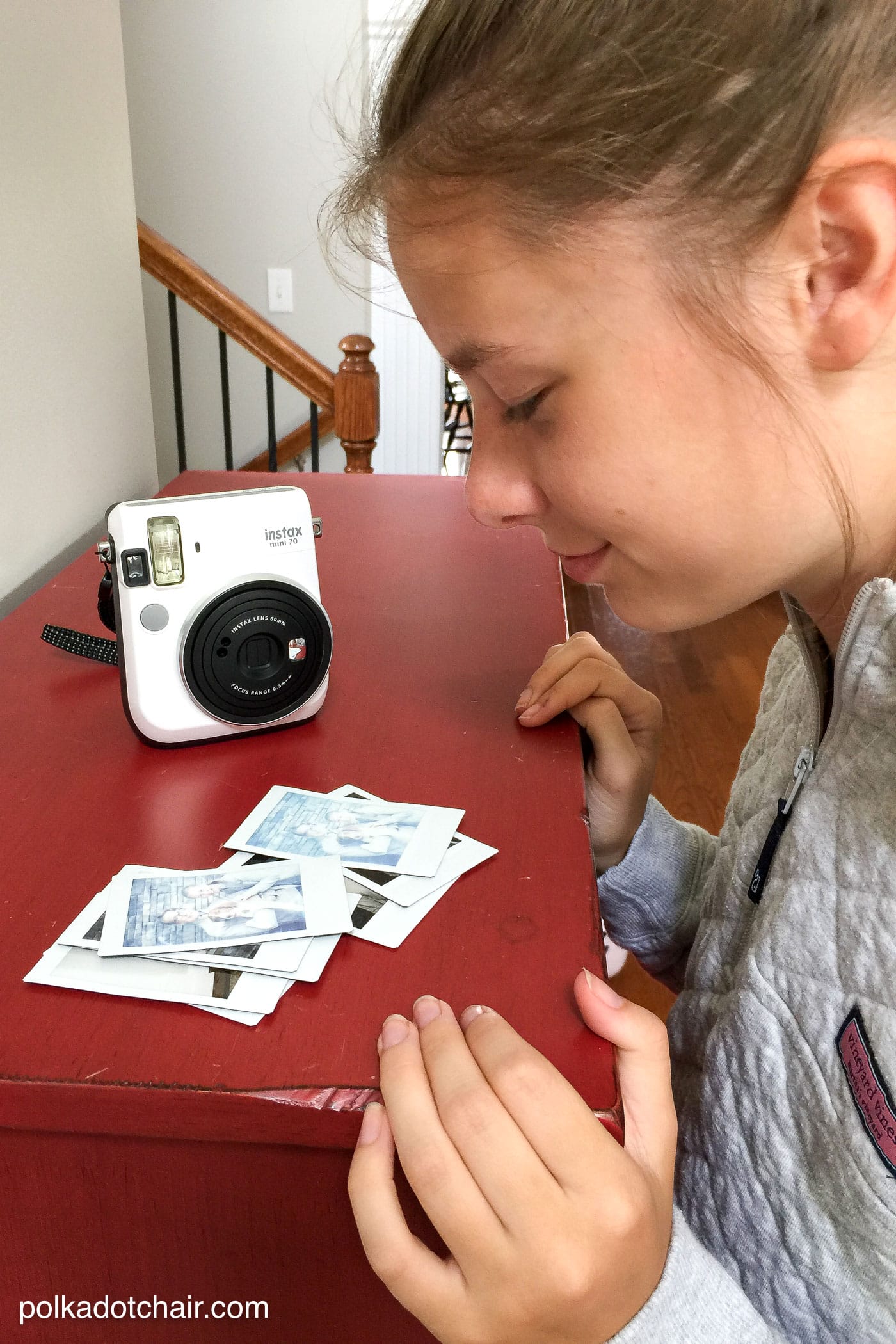 Cute idea for Thanksgiving Place Cards- DIY Photo place cards using Instax photos