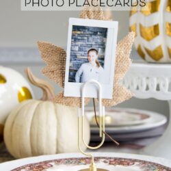 Cute idea for Thanksgiving Place Cards- DIY Photo place cards using Instax photos