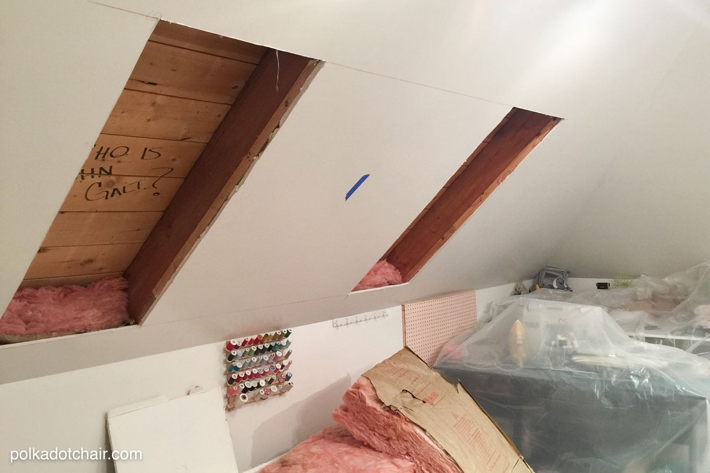 Skylights being cut into ceiling