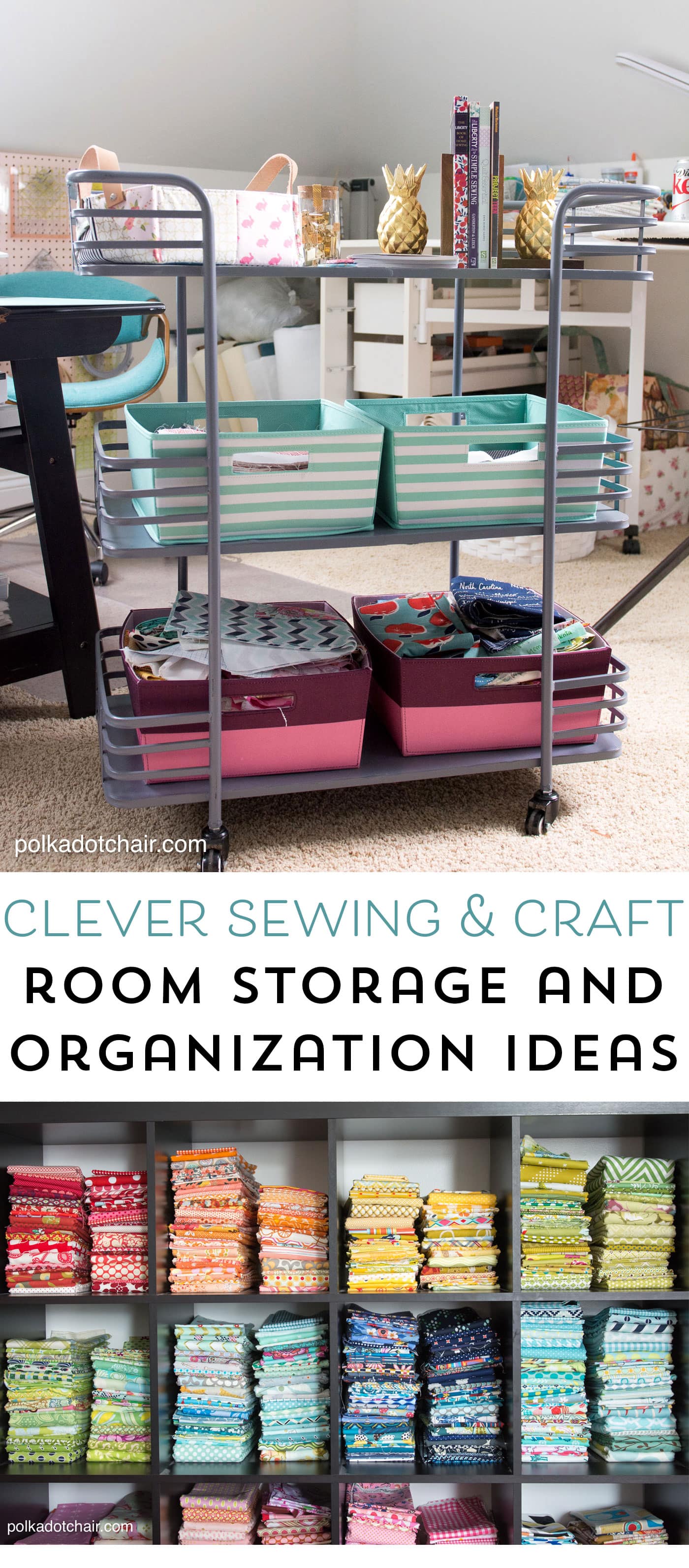 Cute and Clever Sewing Room Organization Ideas; fun ideas for storage and ways to make your sewing space more functional