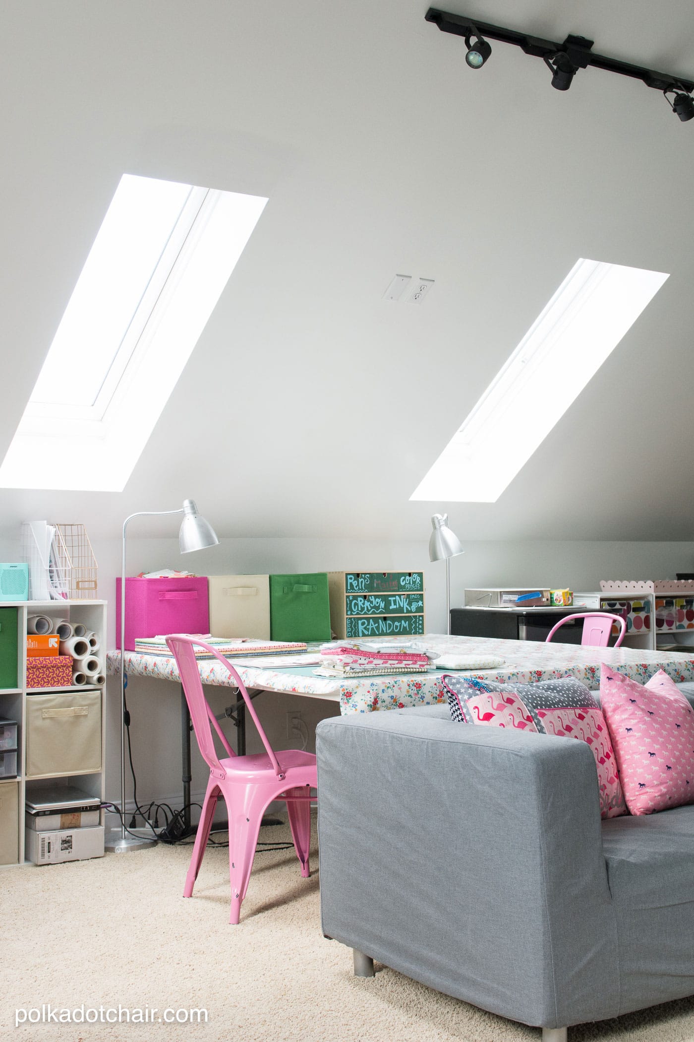 Skylights in ceiling