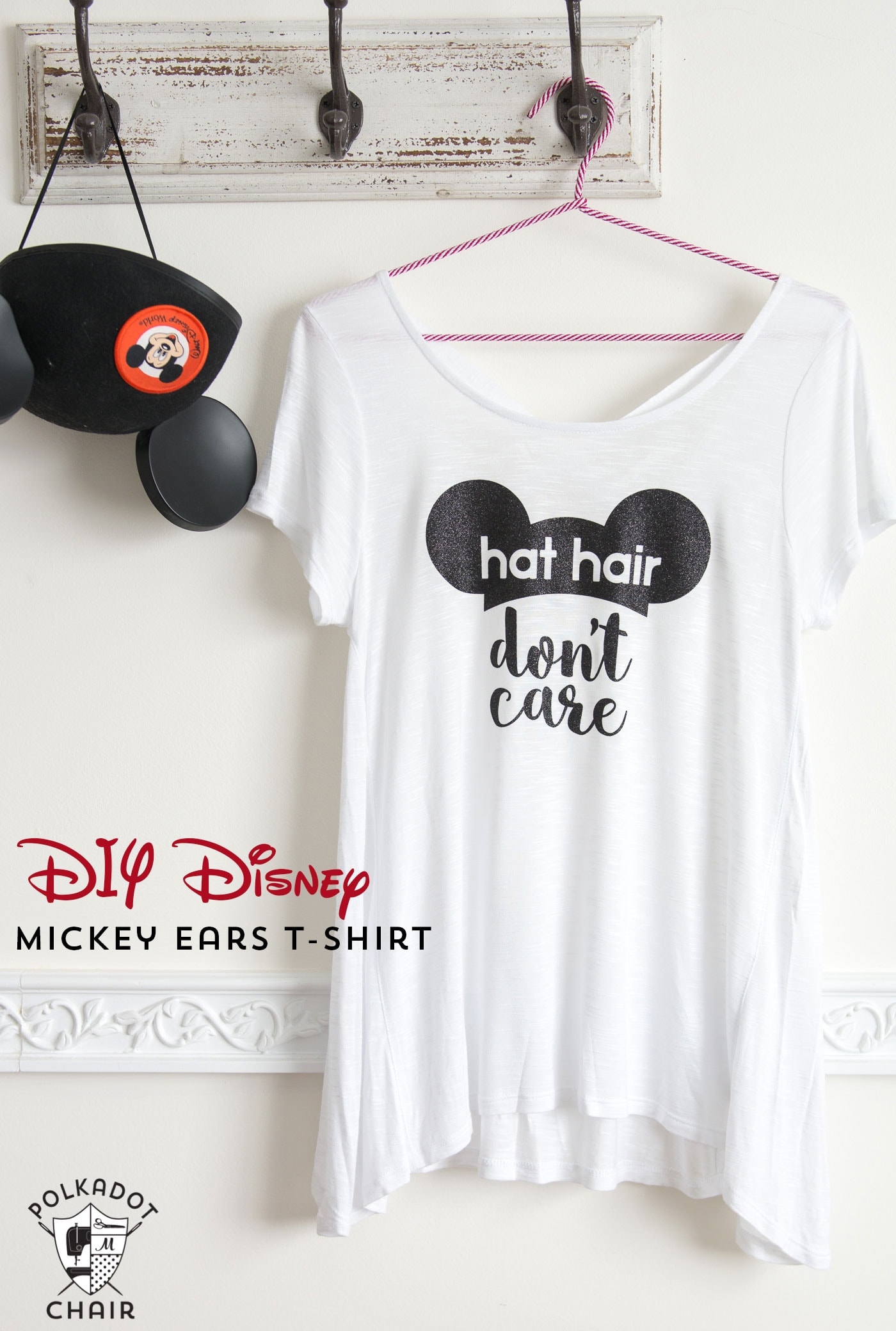 DIY Disney T Shirt Hat Hair Dont Care The Polka Dot Chair