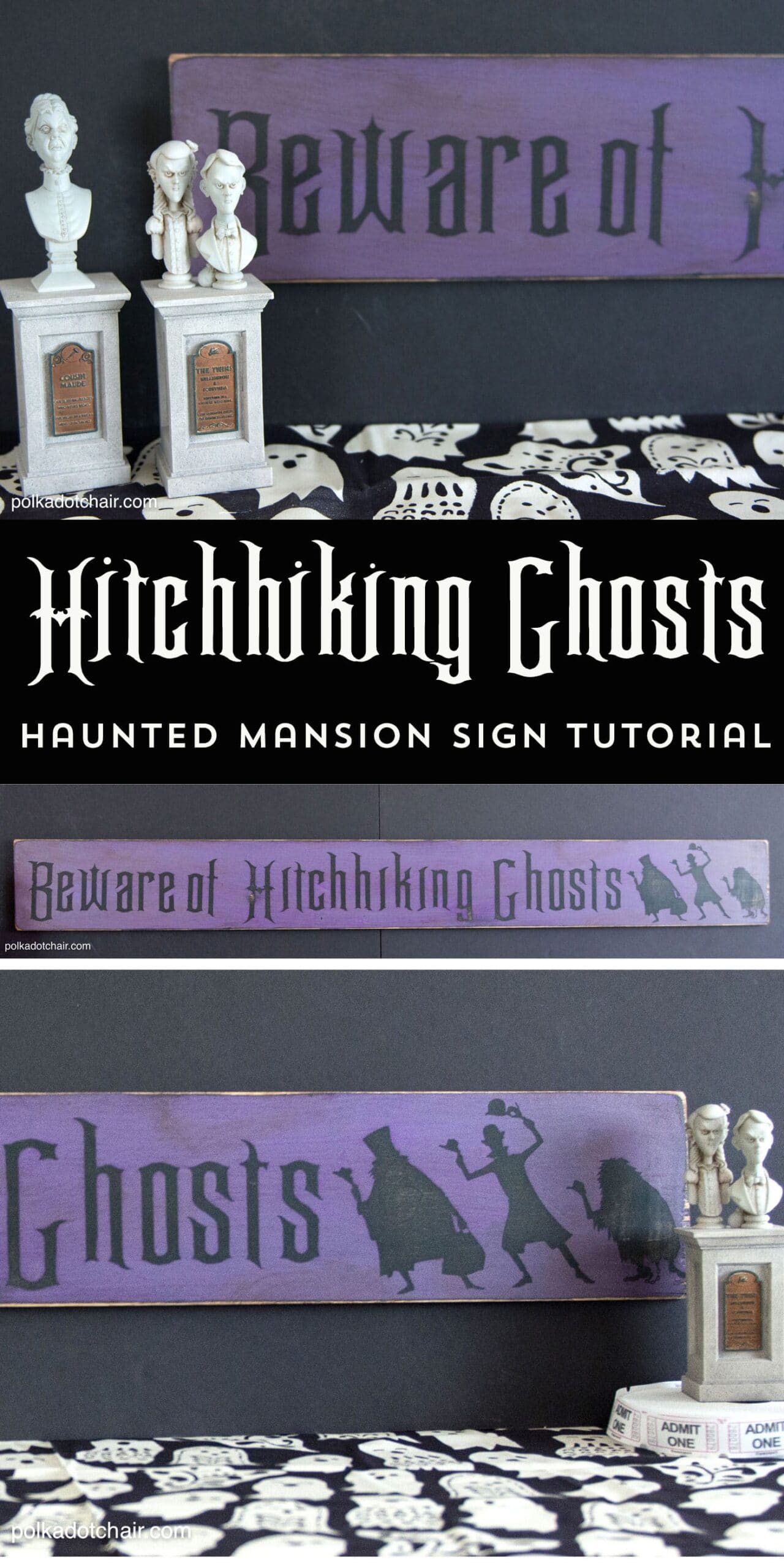 How to Make a Hitchhiking Ghosts Haunted Mansion Sign