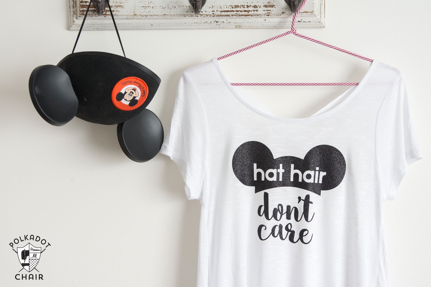 DIY Disney T-Shirt; Hat Hair, Don\u0026#39;t Care - The Polka Dot Chair