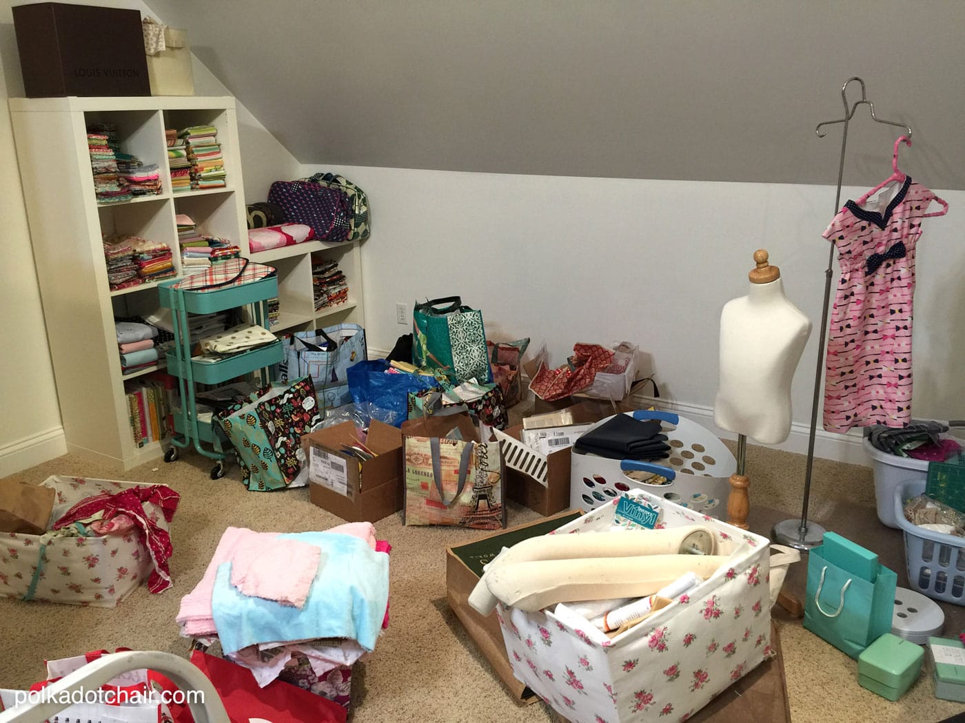 Sewing supplies on the ground