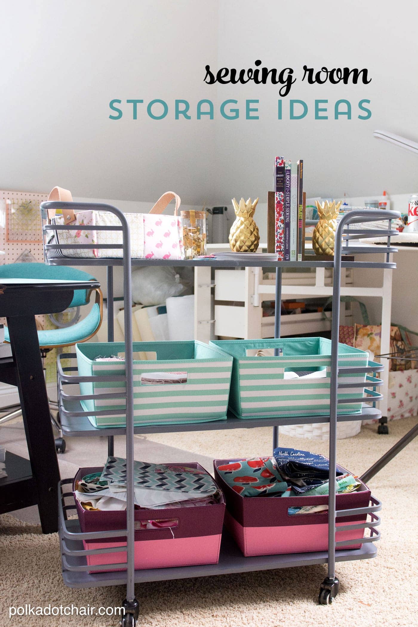 Cute and Clever Sewing Room Organization Ideas; fun ideas for storage and ways to make your sewing space more functional 