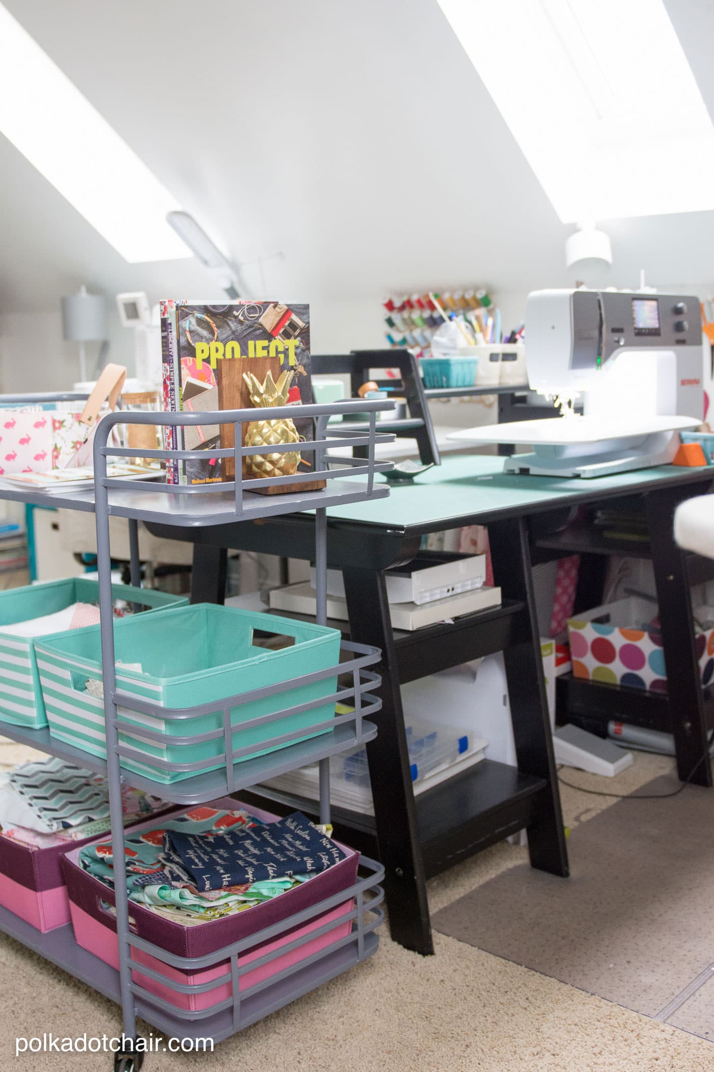 Room makeover reveal sewing room ideas the polka dot chair