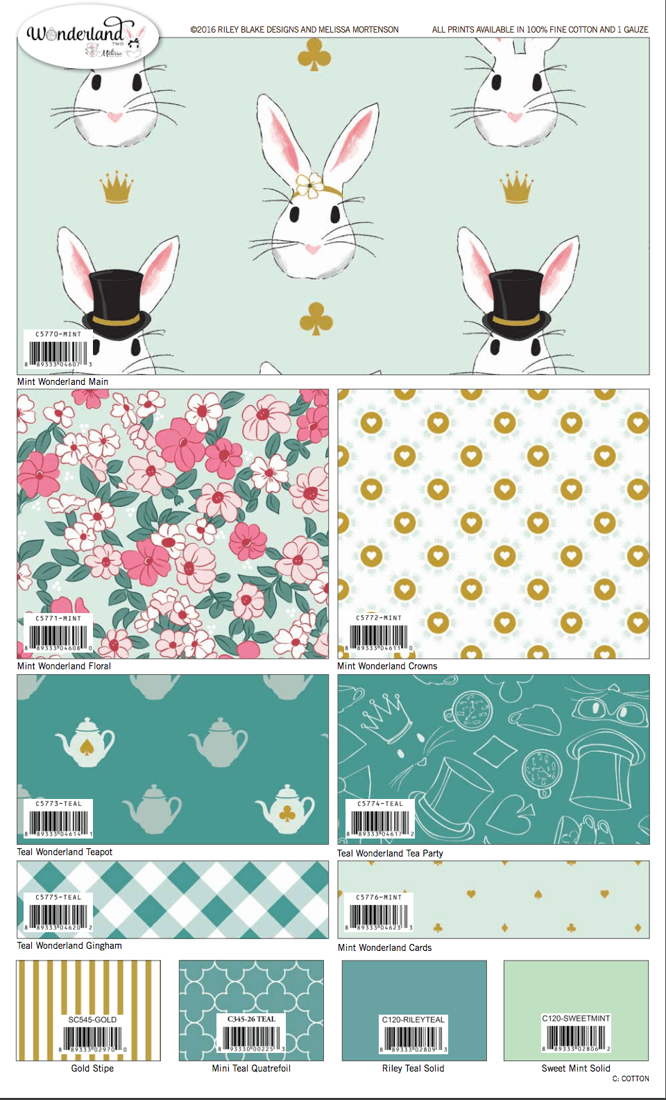 Wonderland Two Fabric by Melissa Mortenson from Riley Blake Designs, coming in January 2017!