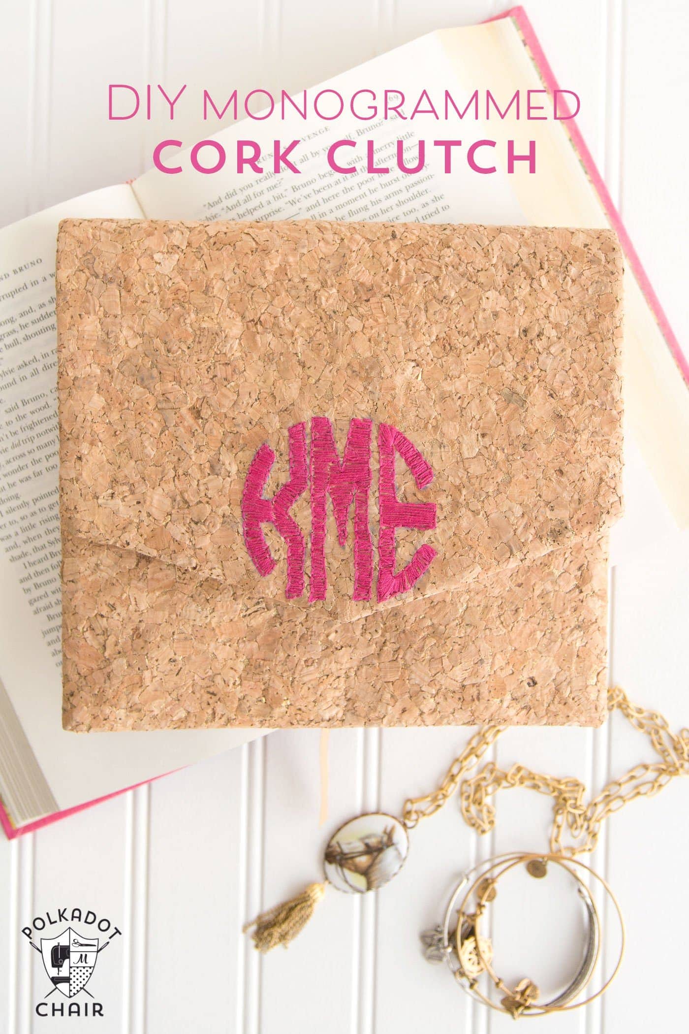 DIY Monogrammed Cork Clutch Tutorial