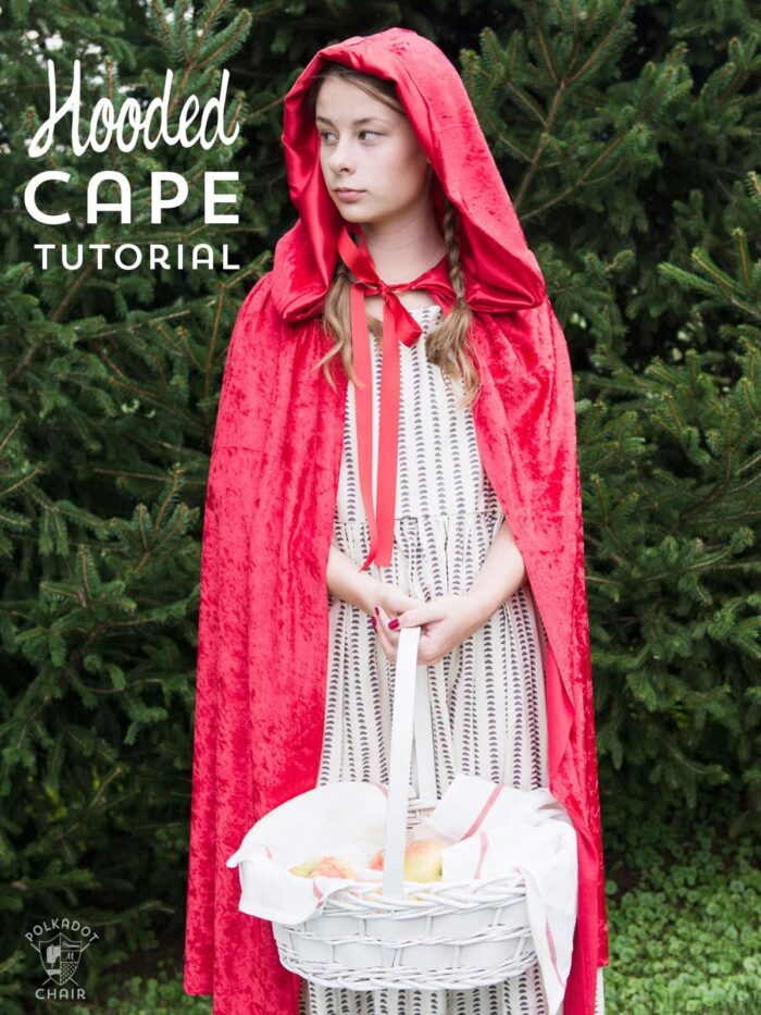 How to make a hooded cape for Halloween - tutorial teaches you how to resize it for kids or adults