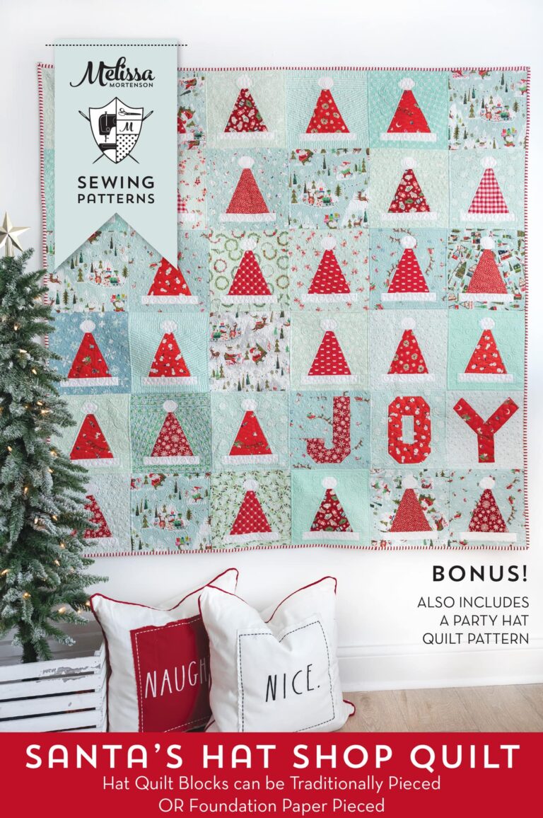 Introducing a Fun New Christmas Quilt Pattern! The Santa’s Hat Shop Quilt