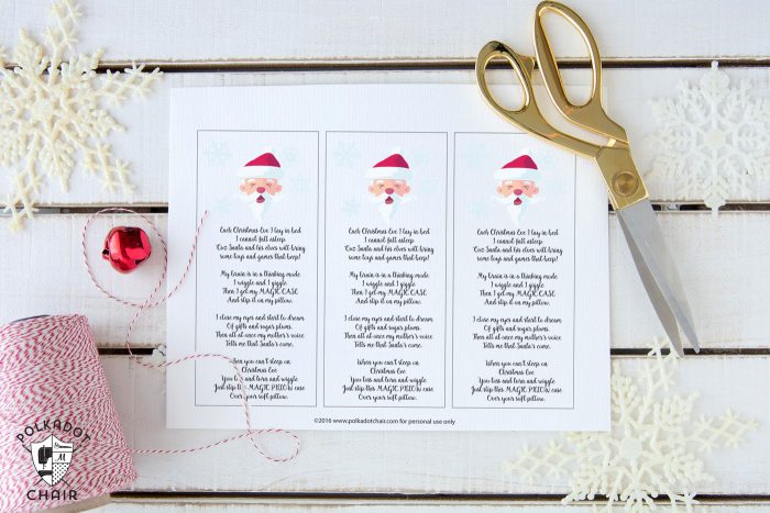 Free printable Christmas pillowcase poem - what a cute idea, a special pillowcase to use only on Christmas eve! 