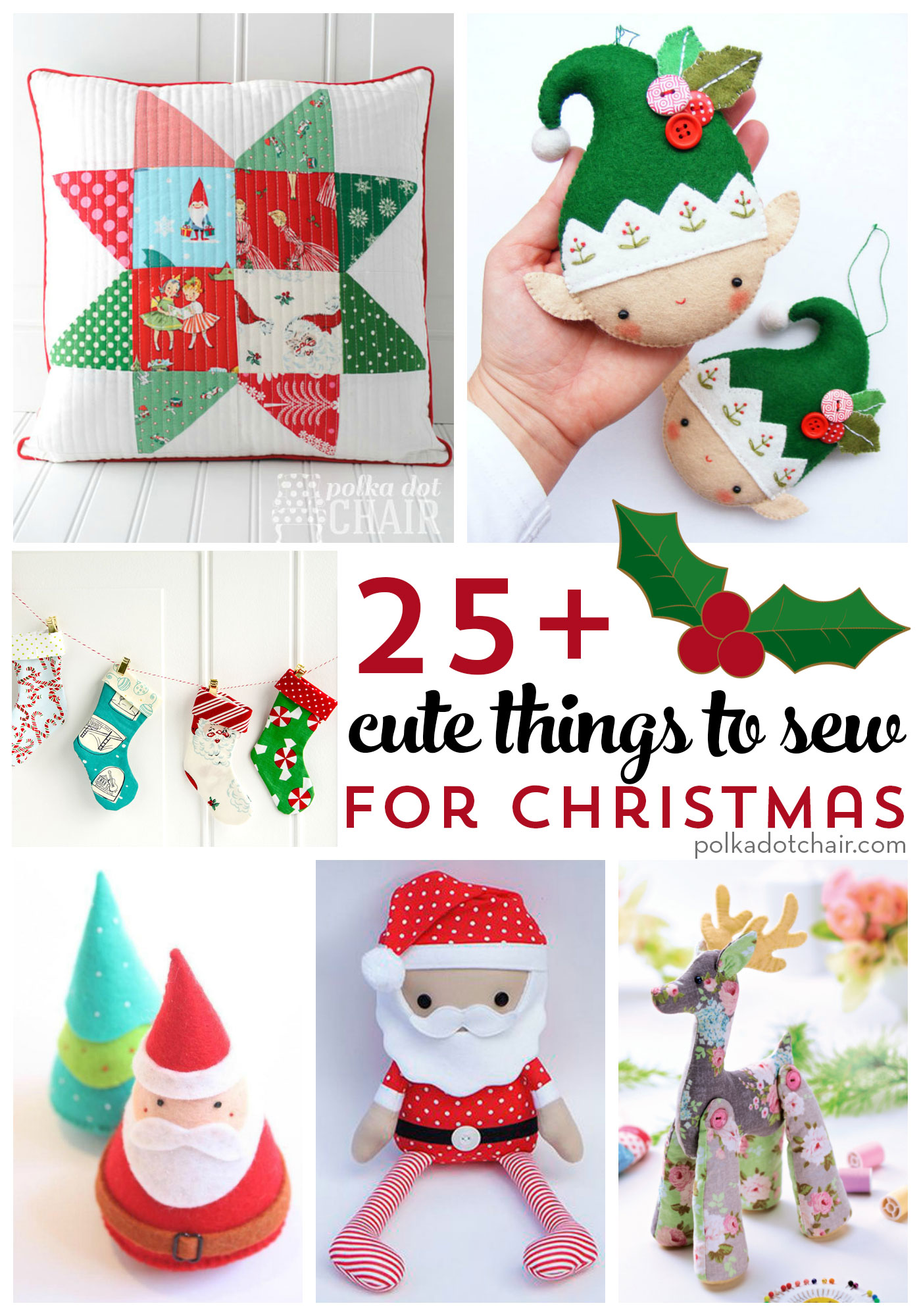 More than 25 Cute Things to Sew  for Christmas  The Polka 