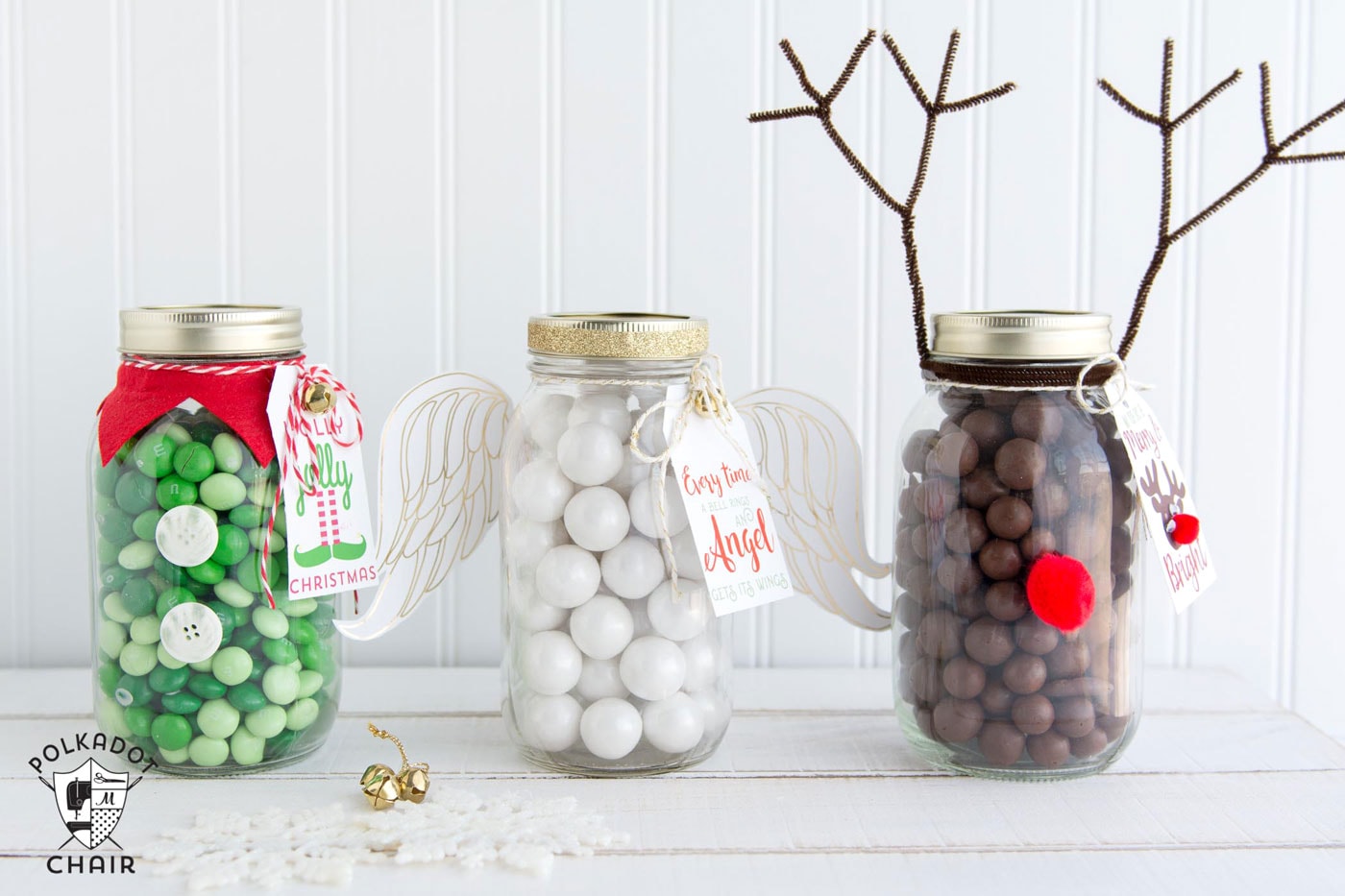 Angel Christmas Mason Jar Gifts - The Polka Dot Chair