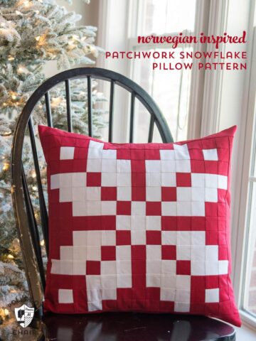 Free sewing pattern for a patchwork Norwegian knit wear inspired snowflake pattern